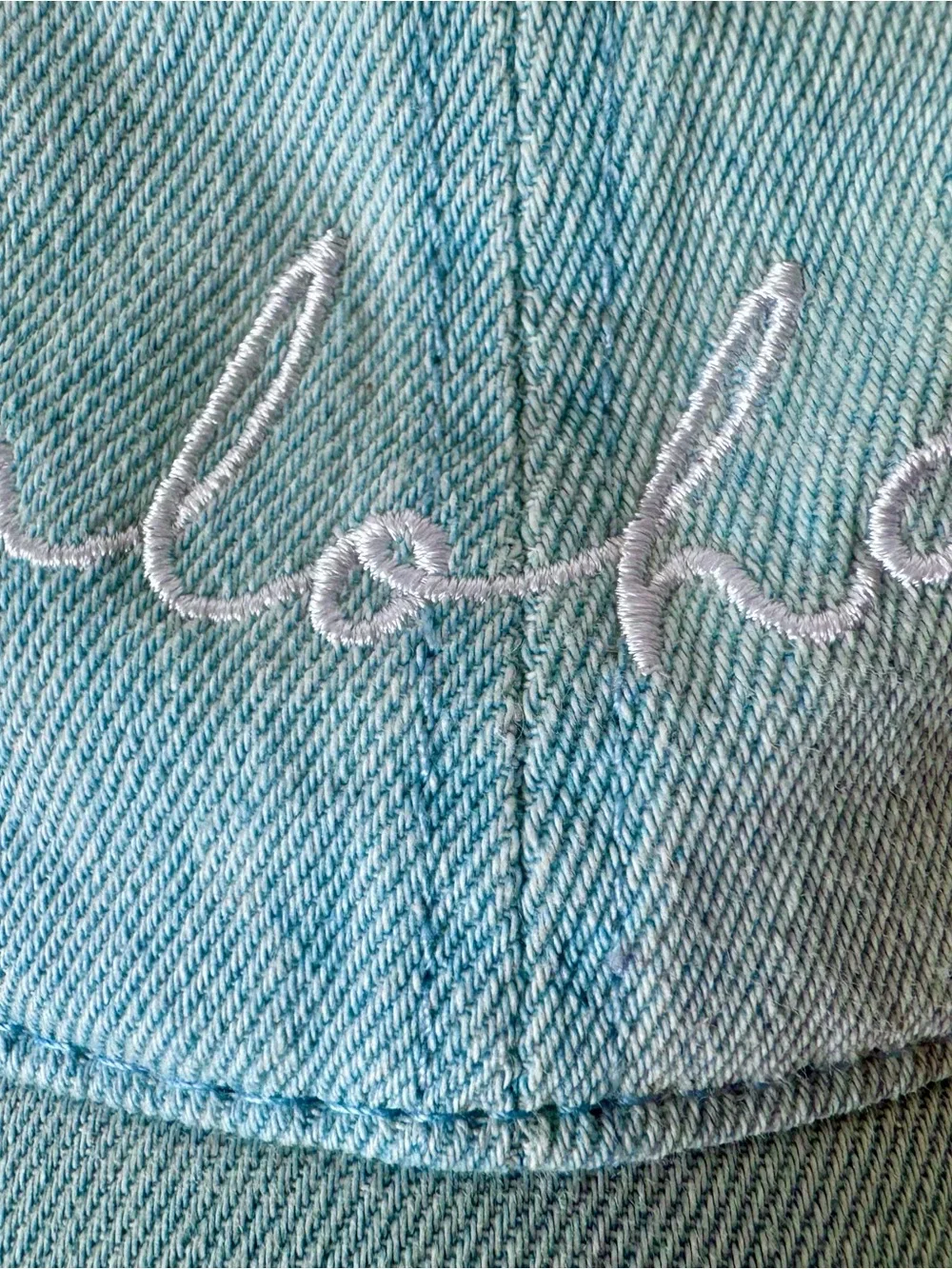 Denim “Aloha” Embroidered Baseball Cap